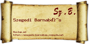 Szegedi Barnabás névjegykártya
